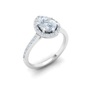 Pear Cut Half Eternity Pavé Diamond Ring